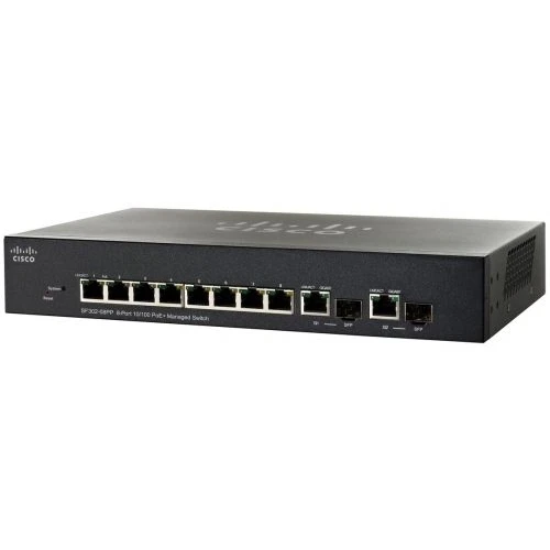 Коммутатор Cisco Small Business SF302-08PP SF302-08PP-K9-EU 100 Base-TX (100 мбит/с), 2 SFP порта