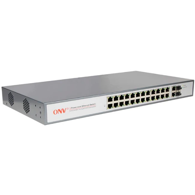 Коммутатор ONV POE31024FA (100 Base-TX (100 мбит/с), 2 SFP порта)
