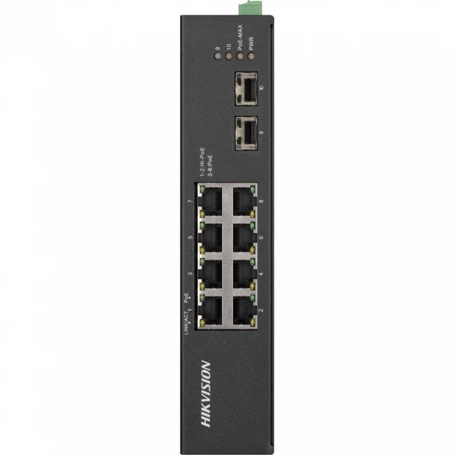 Коммутатор Hikvision DS-3T0510HP-E/HS 1000 Base-TX (1000 мбит/с), 2 SFP порта