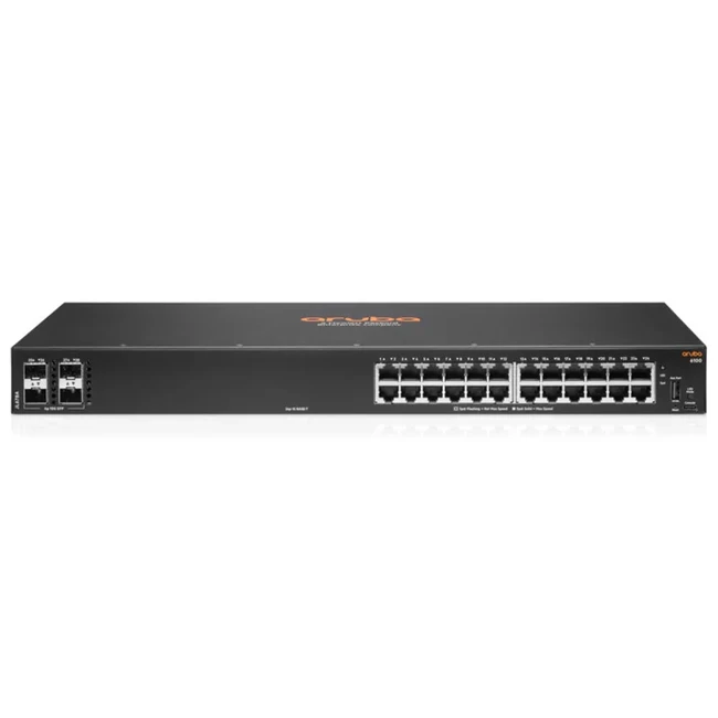 Коммутатор HPE Aruba 6100 24G JL678A#ABB (1000 Base-T (1000 мбит/с), 4 SFP порта)