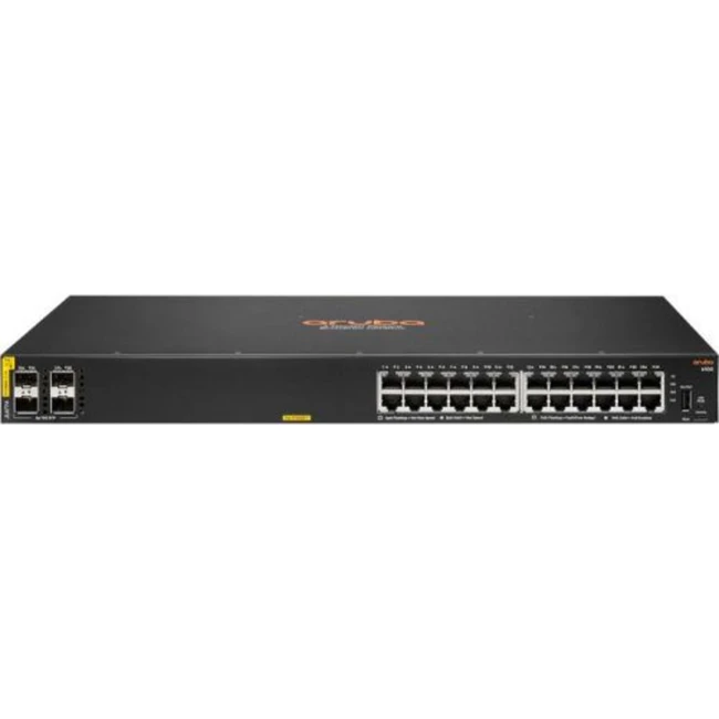 Коммутатор HPE CX 6100 24G Class4 PoE 4SFP+ 370W JL677A (1000 Base-TX (1000 мбит/с), 4 SFP порта)