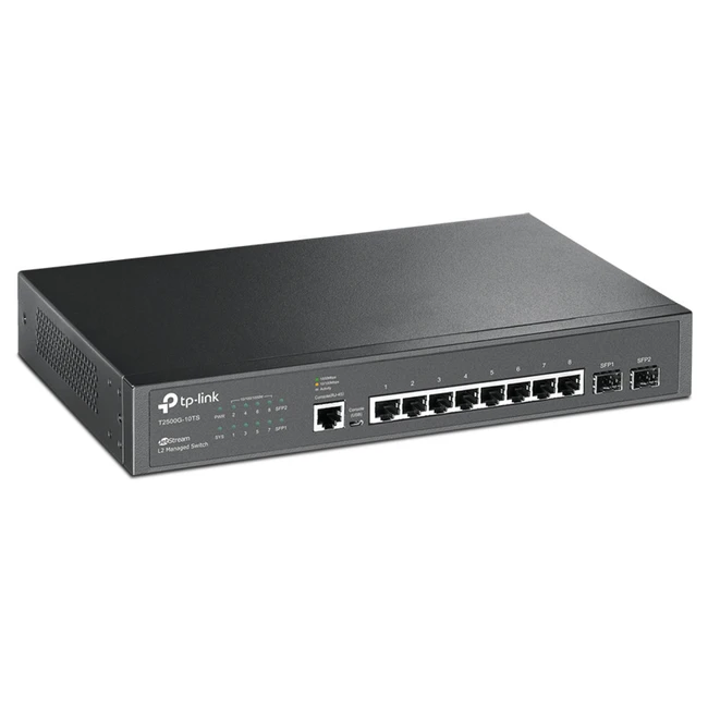 Коммутатор TP-Link T2500G-10TS (1000 Base-TX (1000 мбит/с), 2 SFP порта)