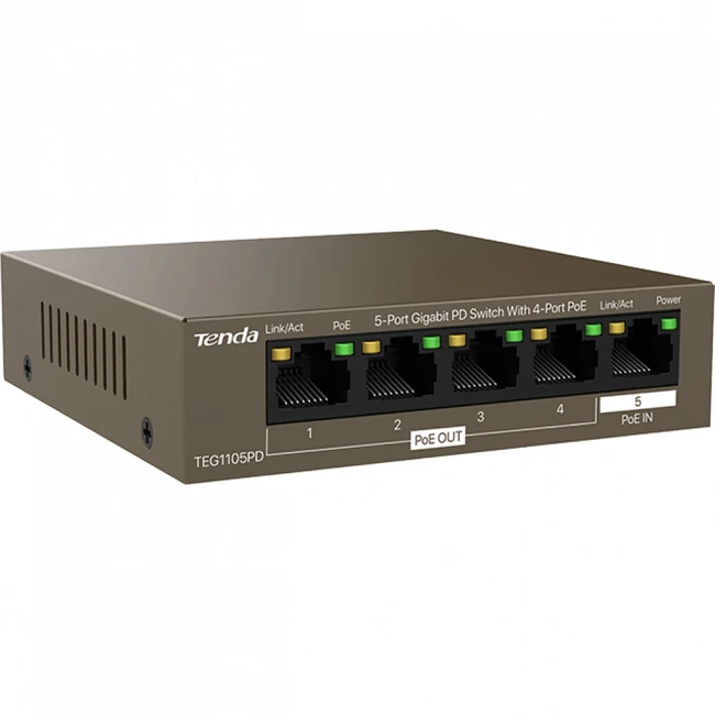 Коммутатор TENDA G1105PD (1000 Base-TX (1000 мбит/с))