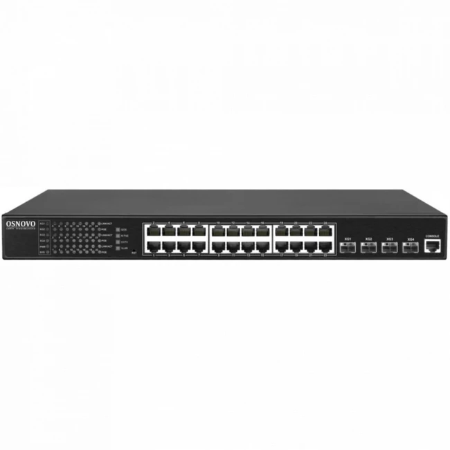 Коммутатор OSNOVO Гигабитный L3 PoE коммутатор на 28 портов SW-24G4X-1L 1000 Base-TX (1000 мбит/с), 4 SFP порта