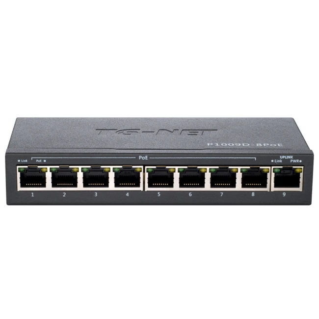 Коммутатор TG-NET P1009D-8PoE-60W (100 Base-TX (100 мбит/с))