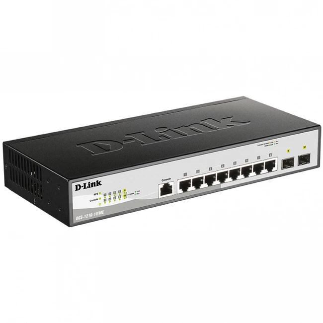 Коммутатор D-link DGS-1210-10/ME/B (1000 Base-TX (1000 мбит/с), 2 SFP порта)