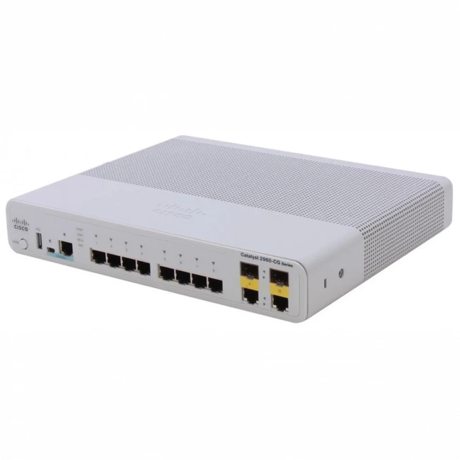 Коммутатор Cisco Catalyst 2960CG-8TC-L Compact Switch WS-C2960CG-8TC-L 1000 Base-TX (1000 мбит/с), 2 SFP порта
