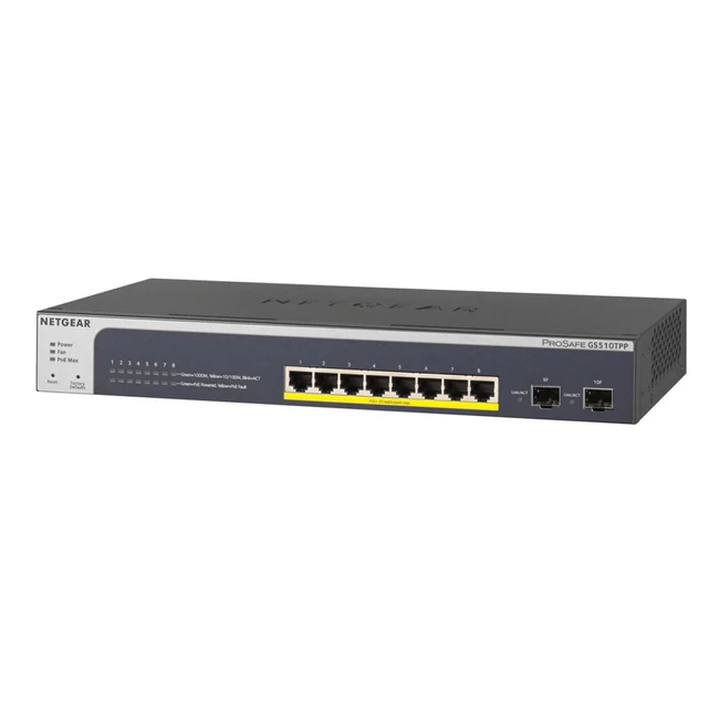 Коммутатор NETGEAR GS510TPP-100EUS 1000 Base-TX (1000 мбит/с), 2 SFP порта