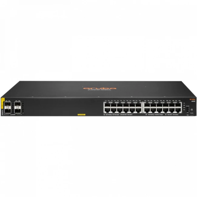 Коммутатор HPE CX 6000 24G Class4 PoE 4SFP 370W R8N87A (1000 Base-TX (1000 мбит/с), 4 SFP порта)