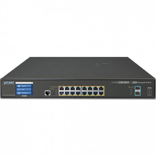 Коммутатор Planet GS-5220-16UP2XV 1000 Base-TX (1000 мбит/с), 2 SFP порта