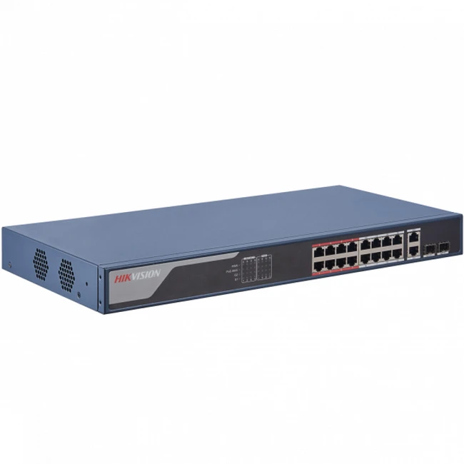 Коммутатор Hikvision DS-3E1318P-EI (100 Base-TX (100 мбит/с), 2 SFP порта)