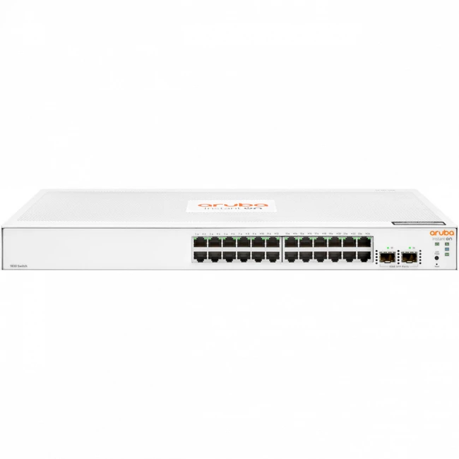 Коммутатор HPE Instant On 1830 24G 2SFP JL812A (1000 Base-TX (1000 мбит/с), 2 SFP порта)