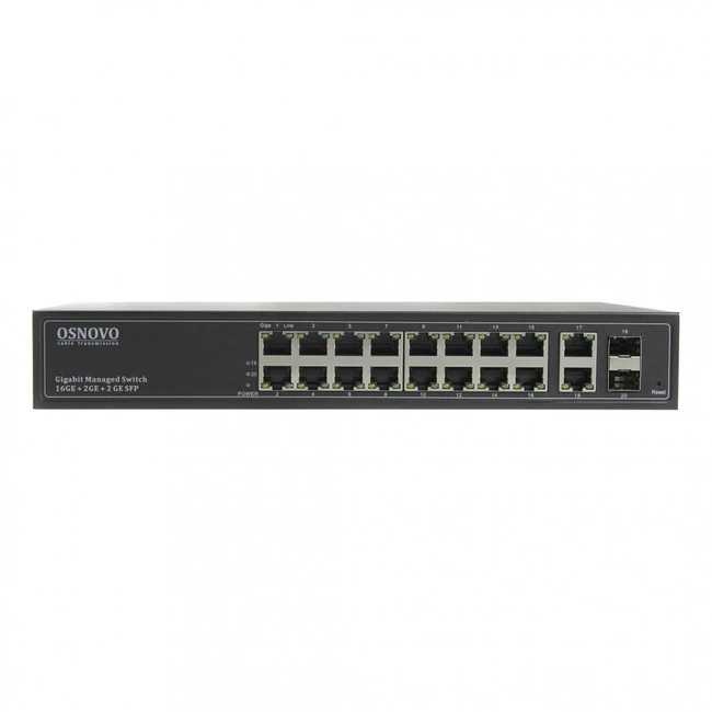 Коммутатор OSNOVO SW-71802 SW-71802/L 1000 Base-T (1000 мбит/с), 2 SFP порта