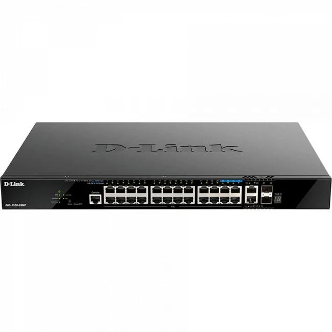 Коммутатор D-link DGS-1520-28MP/A1A (1000 Base-T (1000 мбит/с), 8 SFP портов)