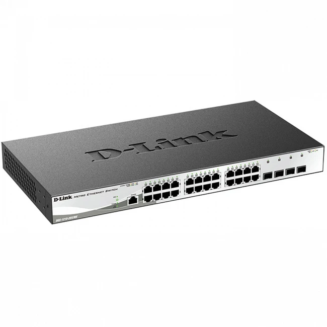 Коммутатор D-link DGS-1210-28X/ME/B (1000 Base-TX (1000 мбит/с), 4 SFP порта)