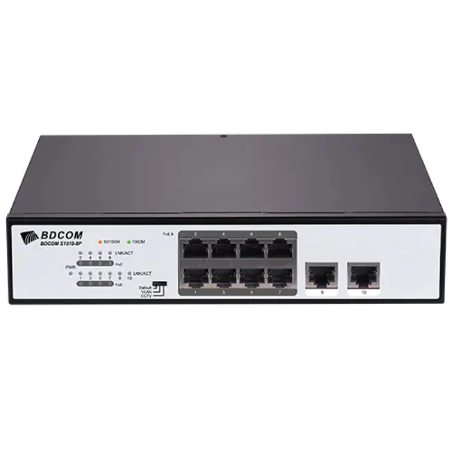 Коммутатор BDCOM S1510-8P 1000 Base-TX (1000 мбит/с)