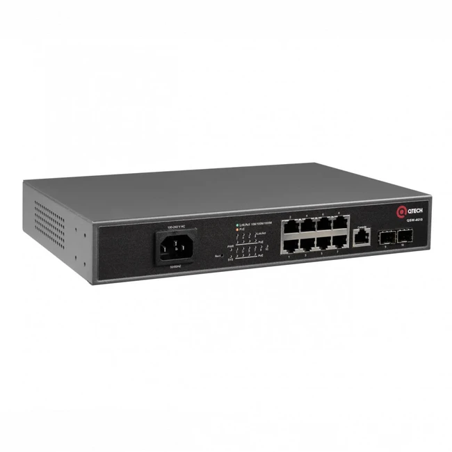 Коммутатор QTECH Управляемый уровня L2+ с поддержкой PoE QSW-4610-10T-POE-AC (1000 Base-TX (1000 мбит/с), 2 SFP порта)