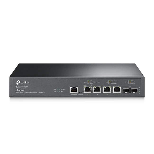 Коммутатор TP-Link JetStream TL-SX3206HPP (10 GBase-T (10000 мбит/с), 2 SFP порта)