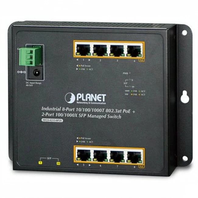 Коммутатор Planet индустриальный/ IP30 WGS-4215-8T (1000 Base-TX (1000 мбит/с))