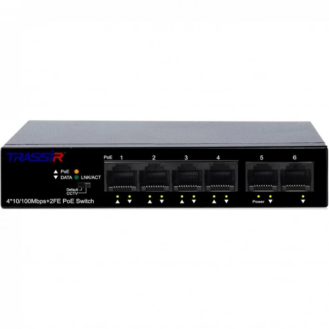 Коммутатор Trassir TR-NS1106-60-4POE (100 Base-TX (100 мбит/с))
