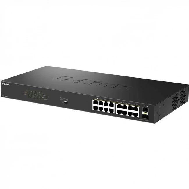 Коммутатор D-link DGS-1018P/B1A (1000 Base-T (1000 мбит/с), 2 SFP порта)