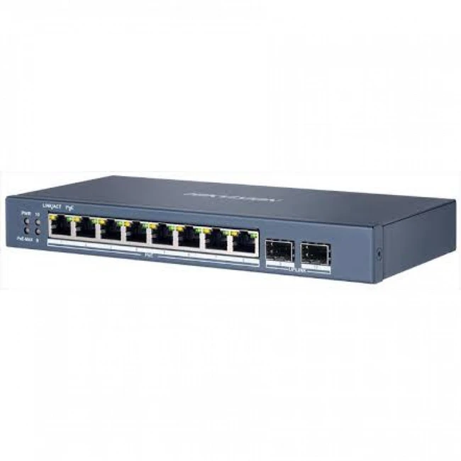 Коммутатор Hikvision DS-3E1510P-EI/M-8P2F 1000 Base-T (1000 мбит/с), 2 SFP порта