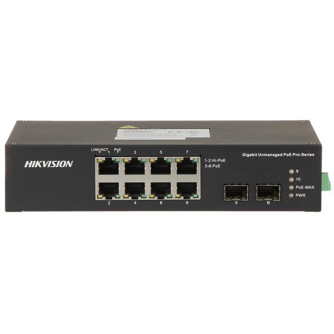 Коммутатор Hikvision DS-3T0510HP 1000 Base-T (1000 мбит/с), 2 SFP порта
