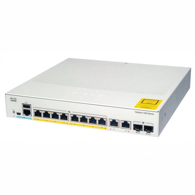 Коммутатор Cisco C1000-8P-2G-L(new) 1000 Base-T (1000 мбит/с), 2 SFP порта