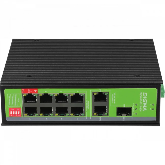 Коммутатор Digma DSP408F-2G1S-300 100 Base-T (100 мбит/с), 1 SFP порт