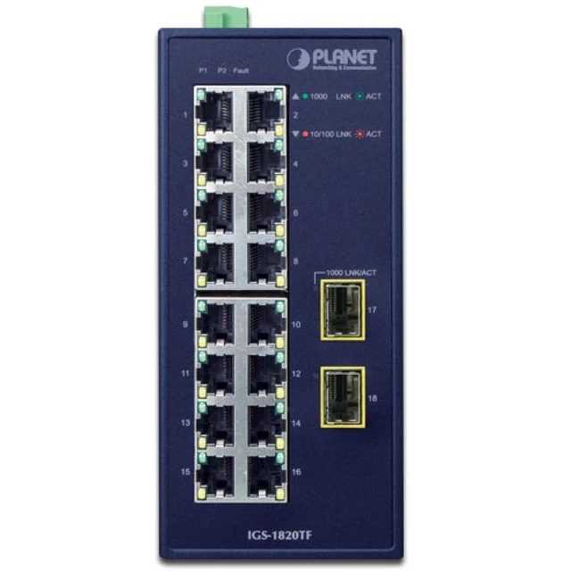 Коммутатор Planet IGS-1820TF (1000 Base-T (1000 мбит/с), 2 SFP порта)