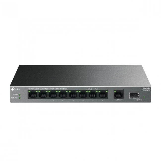 Коммутатор TP-Link LS1210GP LS1210GP(UN) 1000 Base-T (1000 мбит/с), 1 SFP порт
