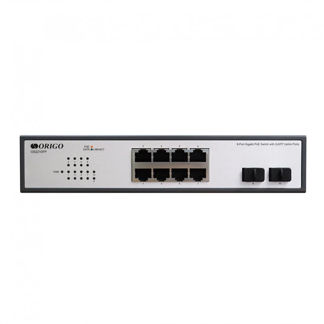 Коммутатор Origo OS2210FP OS2210FP/120W/A1A 1000 Base-T (1000 мбит/с), 2 SFP порта