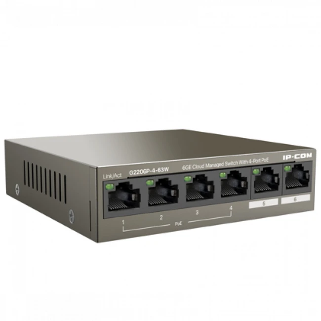 Коммутатор IP-COM G2206P-4-63W 1000 Base-TX (1000 мбит/с)