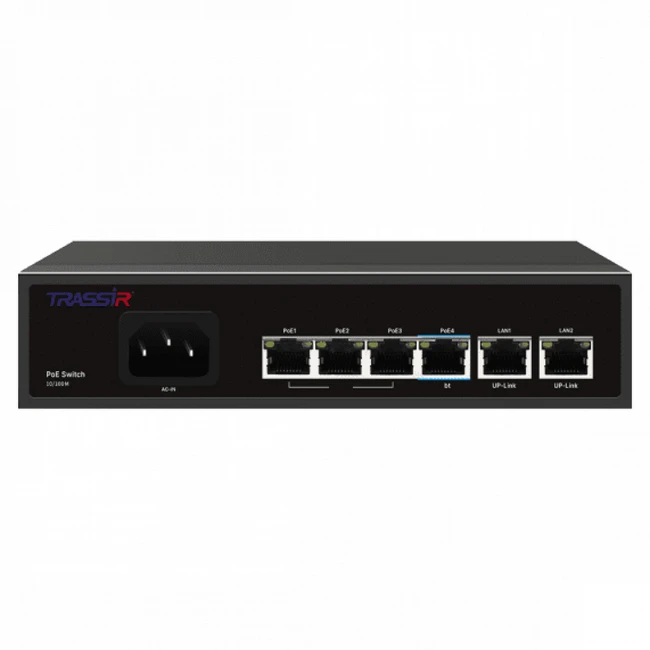 Коммутатор Trassir NS1206 TR-NS1206-65-4POE (1000 Base-TX (1000 мбит/с))