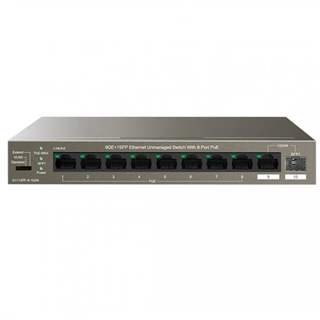 Коммутатор IP-COM G1110PF G1110PF-8-102W (1000 Base-T (1000 мбит/с), 24 SFP порта)