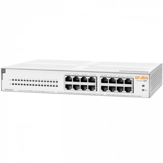 Коммутатор HPE Aruba Instant On 1430 16G Class4 PoE 124W Switch R8R48A (1000 Base-T (1000 мбит/с))