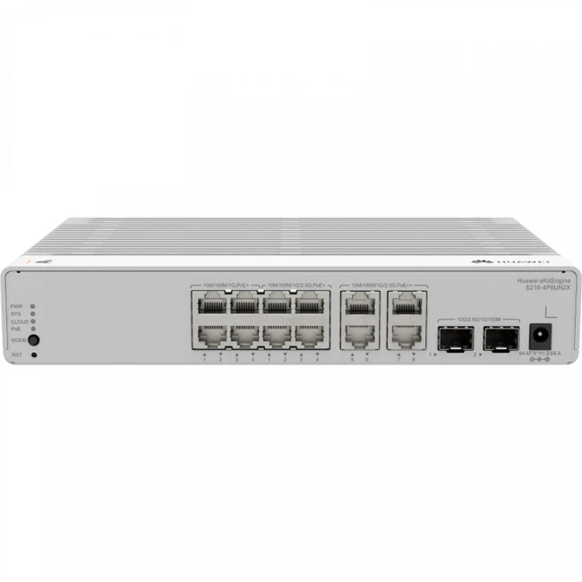 Коммутатор Huawei S210-4P8UN2X 2.5 GBase-T (2500 мбит/с), 2 SFP порта