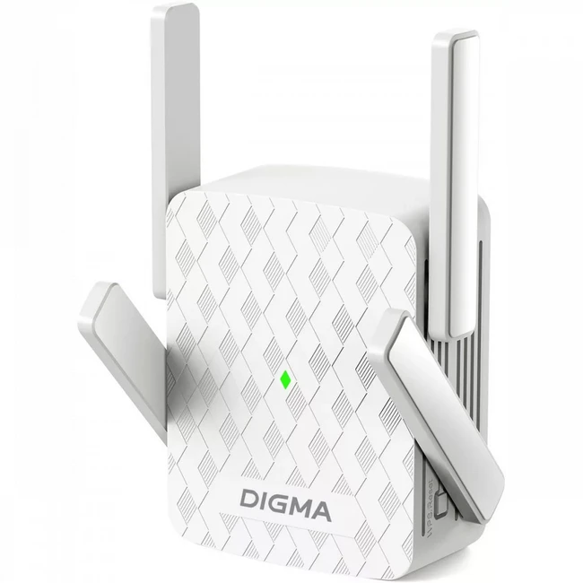 Усилитель сигнала Wi-Fi Digma WR310V2 D-WR310V2 (10/100 Base-TX (100 мбит/с), Wi-Fi 4 (802.11b /g / n), с внешней антенной)
