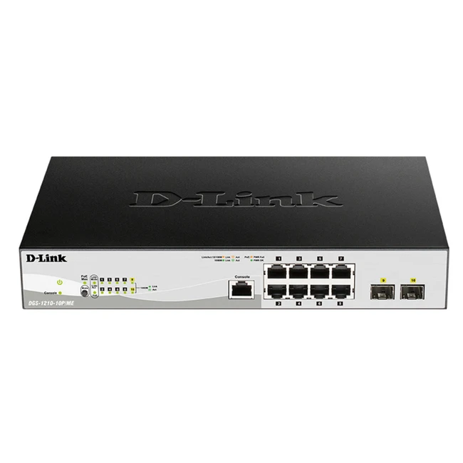 Коммутатор D-link DGS-1210-10P/ME 1000 Base-TX (1000 мбит/с), 2 SFP порта