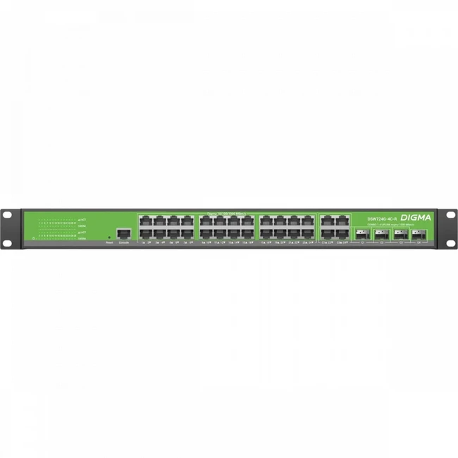 Коммутатор Digma DSW724G-4C-R 1000 Base-T (1000 мбит/с), 4 SFP порта