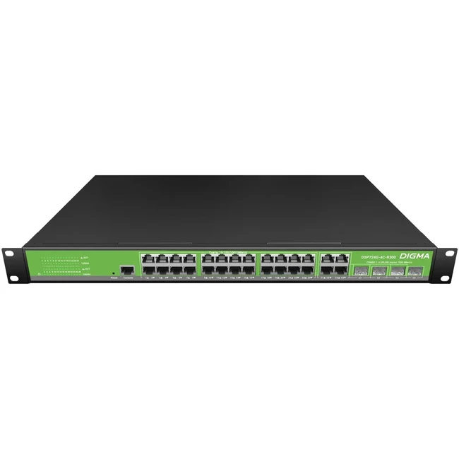 Коммутатор Digma DSP724G-4C-R300 1000 Base-T (1000 мбит/с), 4 SFP порта