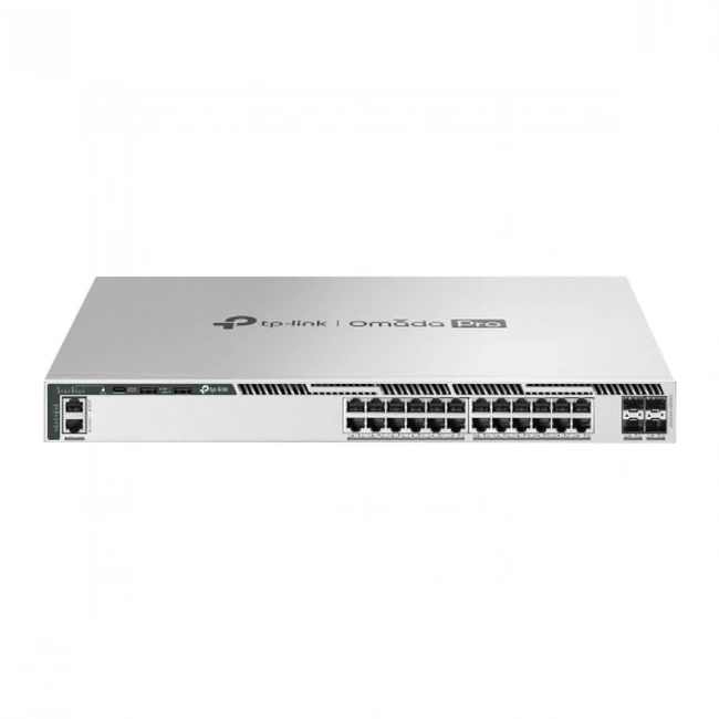 Коммутатор TP-Link S6500-24G4XF S6500-24G4XF(UN) (1000 Base-TX (1000 мбит/с), 4 SFP порта)