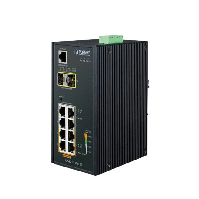 Коммутатор Planet IGS-4215-4P4T2S 1000 Base-TX (1000 мбит/с), 2 SFP порта