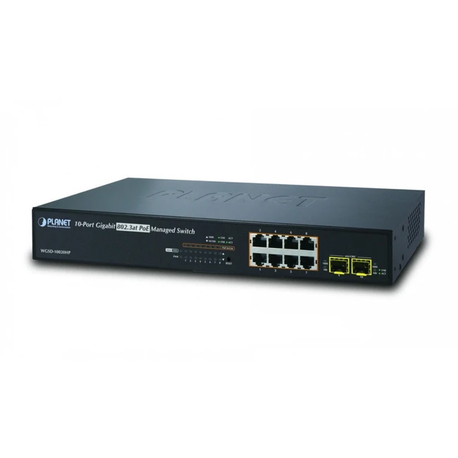 Коммутатор Planet WGSD-10020HP 1000 Base-TX (1000 мбит/с), 2 SFP порта