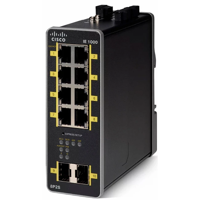 Коммутатор Cisco Industrial Ethernet 1000 Series IE-1000-8P2S-LM 1000 Base-TX (1000 мбит/с), 2 SFP порта