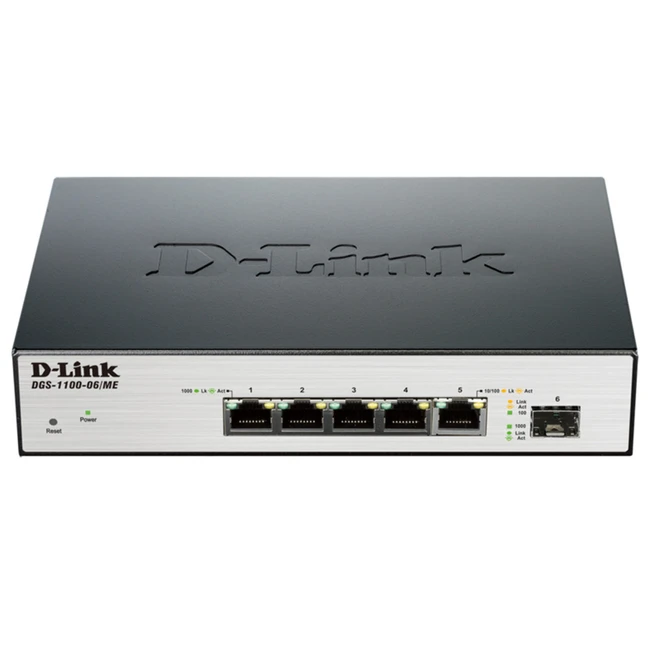Коммутатор D-link DGS-1100-06/ME/A1B 1000 Base-TX (1000 мбит/с), 1 SFP порт