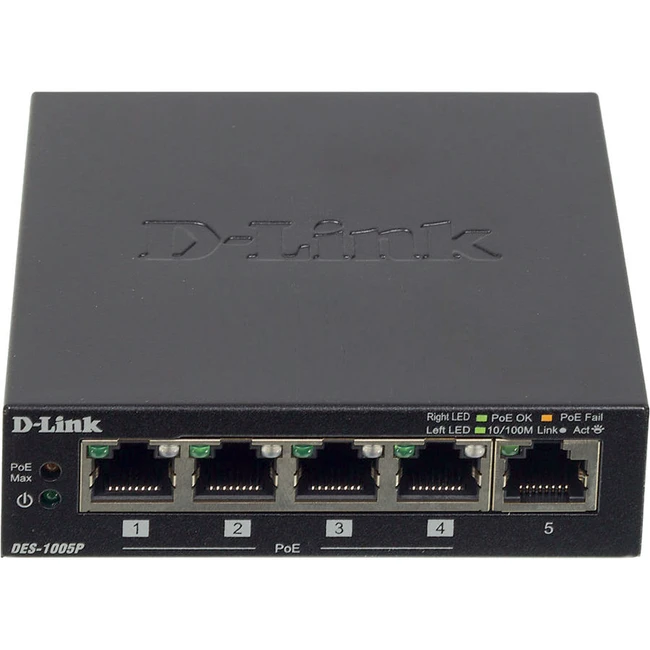 Коммутатор D-link DES-1005P/B1A 100 Base-TX (100 мбит/с)