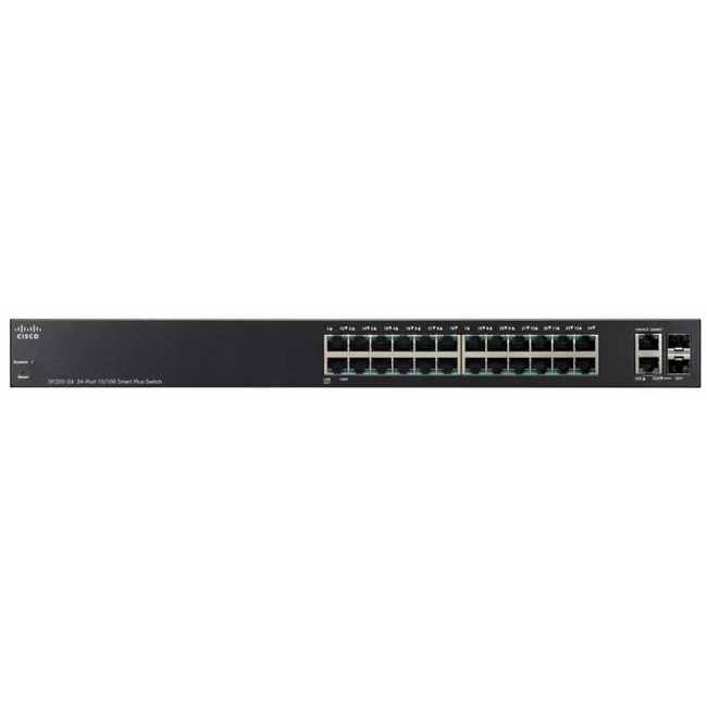 Коммутатор Cisco Small Business SF220-24 SF220-24-K9-EU (100 Base-TX (100 мбит/с), 2 SFP порта)
