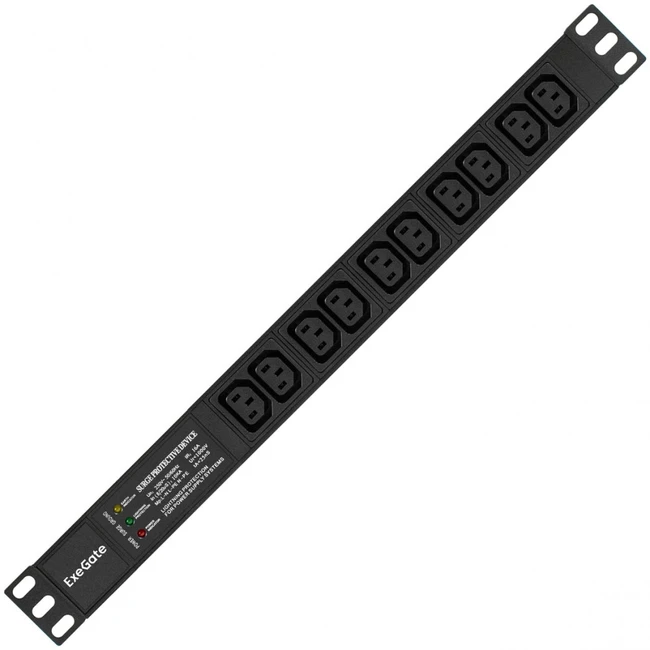 Аксессуар для серверного шкафа ExeGate Блок розеток горизонтальный ServerPro (19", 1U, 10 IEC 320 C13) EX280862RUS