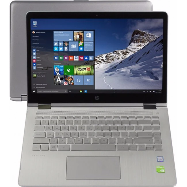 Ноутбук HP Pavilion 14x360 14-ba103ur 2PQ09EA (14 ", FHD 1920x1080 (16:9), Core i5, 6 Гб, HDD и SSD, 128 ГБ, nVidia GeForce 940MX)